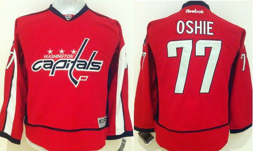 Youth Washington Capitals #77 T.J Oshie Red Stitched NHL Jersey