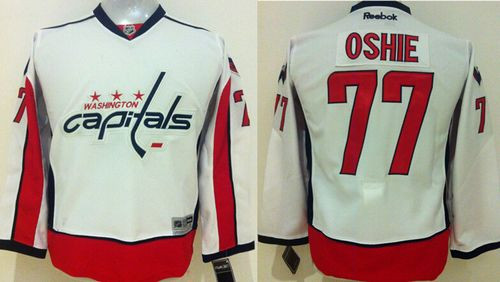 Youth Washington Capitals #77 T.J Oshie White Stitched NHL Jersey