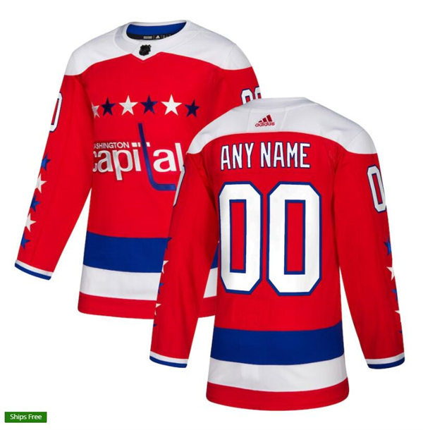 Youth Washington Capitals Custom adidas Red Alternate Stitched Jersey Stitched
