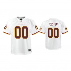 Youth Washington Football Team #00 Custom White Game Jersey