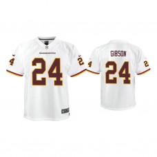 Youth Washington Football Team #24 Antonio Gibson White Game Jersey