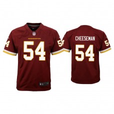 Youth Washington Football Team #54 Camaron Cheeseman Burgundy Game Jersey