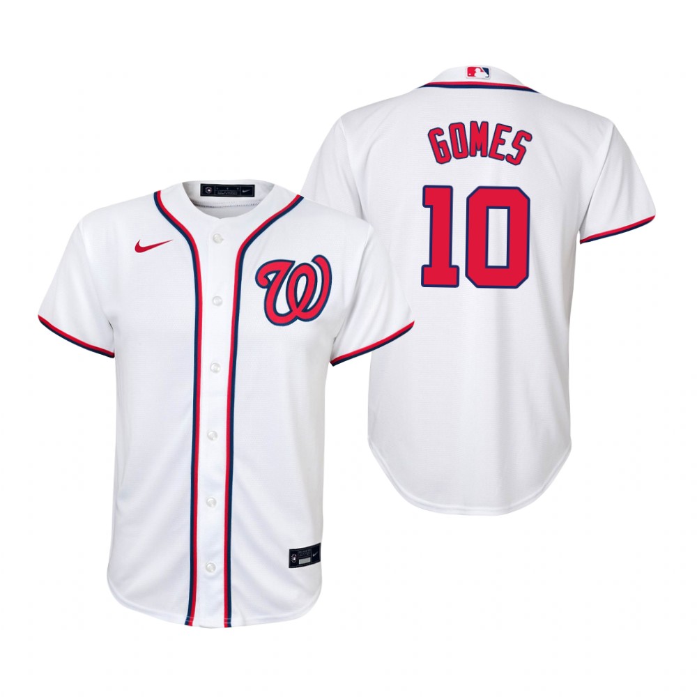 Youth Washington Nationals #10 Yan Gomes Nike White Home Jersey