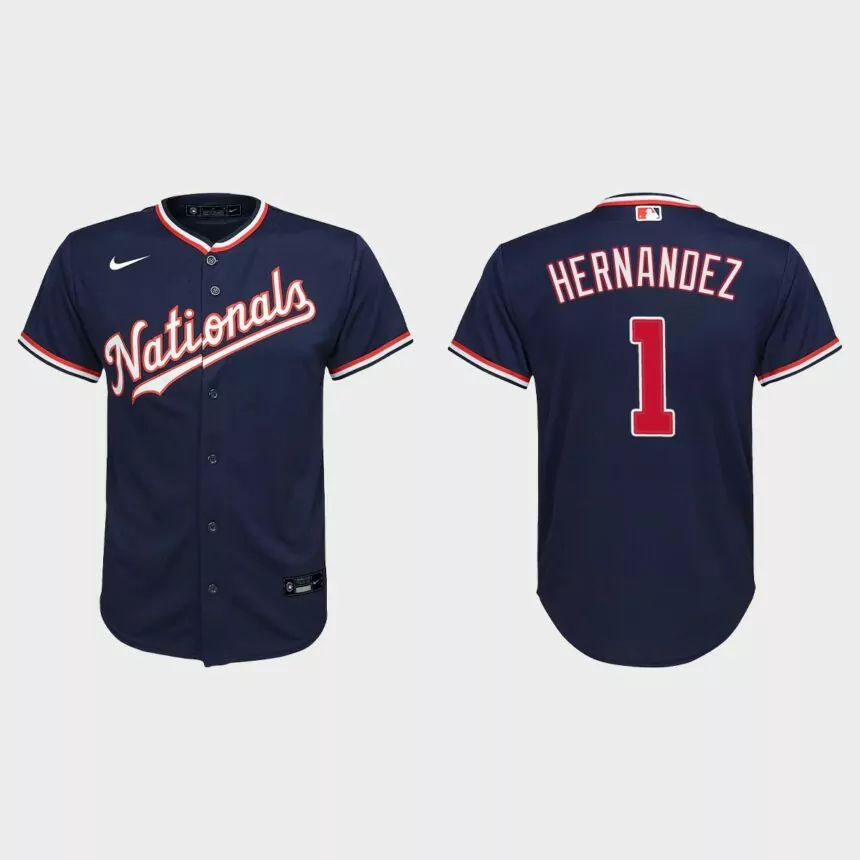 Youth Washington Nationals Cesar Hernandez Navy Replica Alternate Jersey
