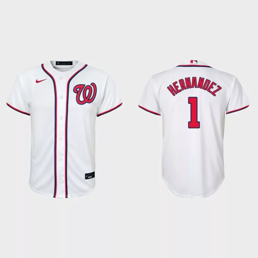 Youth Washington Nationals Cesar Hernandez White Replica Home Jersey