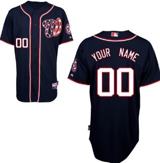 Youth Washington Nationals Customized Navy Blue Alternate MLB Cool Base Jersey