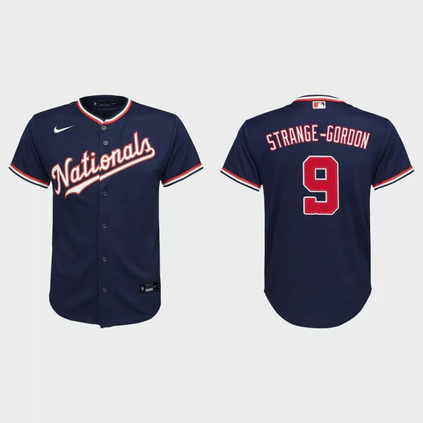 Youth Washington Nationals Dee Strange-Gordon Navy Replica Alternate Jersey