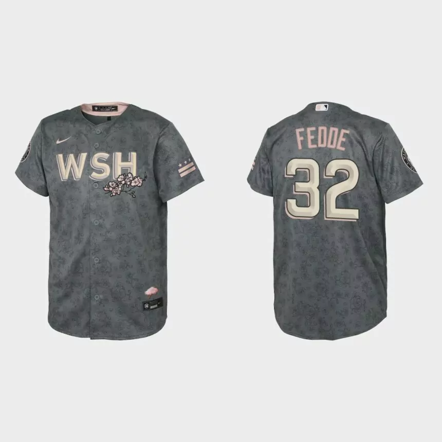 Youth Washington Nationals Erick Fedde Gray 2022 City Connect Replica Jersey