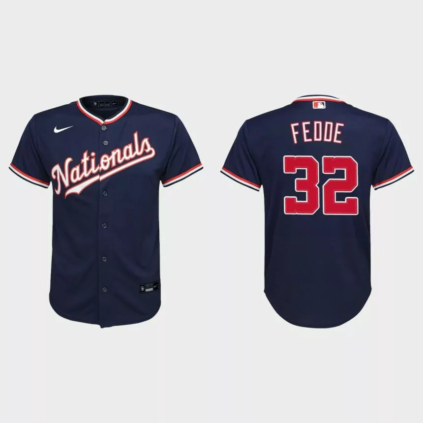 Youth Washington Nationals Erick Fedde Navy Replica Alternate Jersey