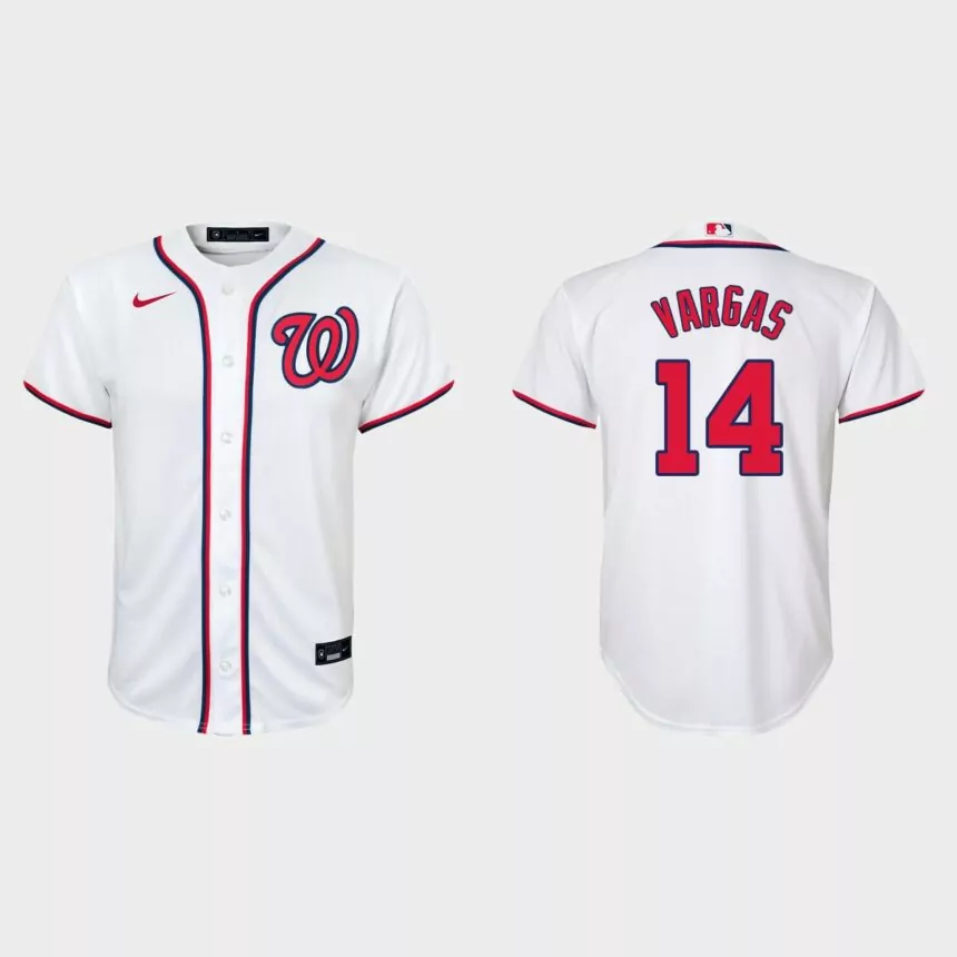 Youth Washington Nationals Ildemaro Vargas White Replica Home Jersey