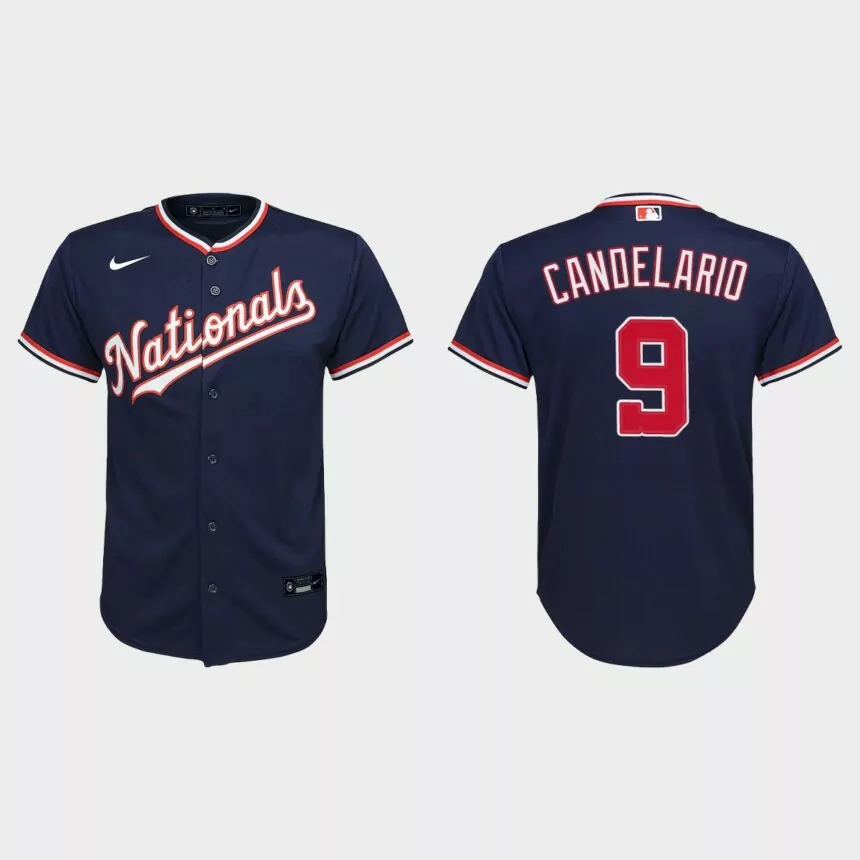 Youth Washington Nationals Jeimer Candelario Navy Replica Alternate Jersey