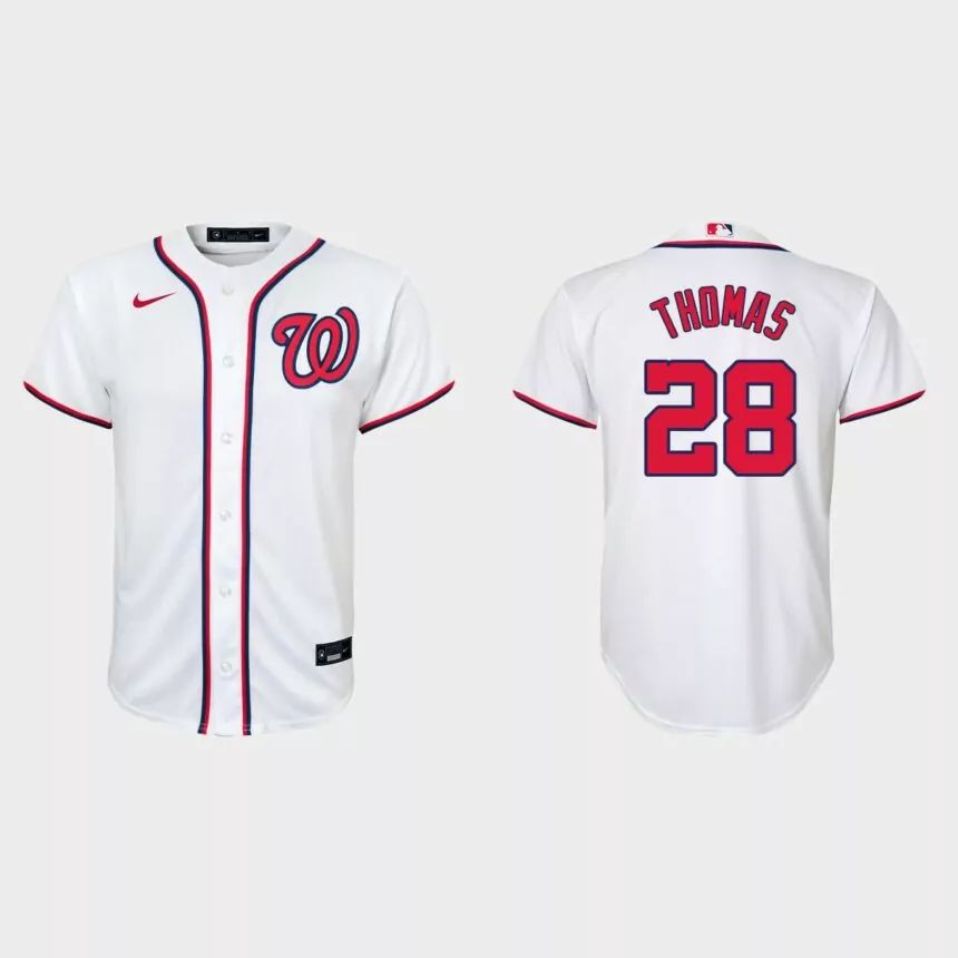Youth Washington Nationals Lane Thomas White Replica Home Jersey