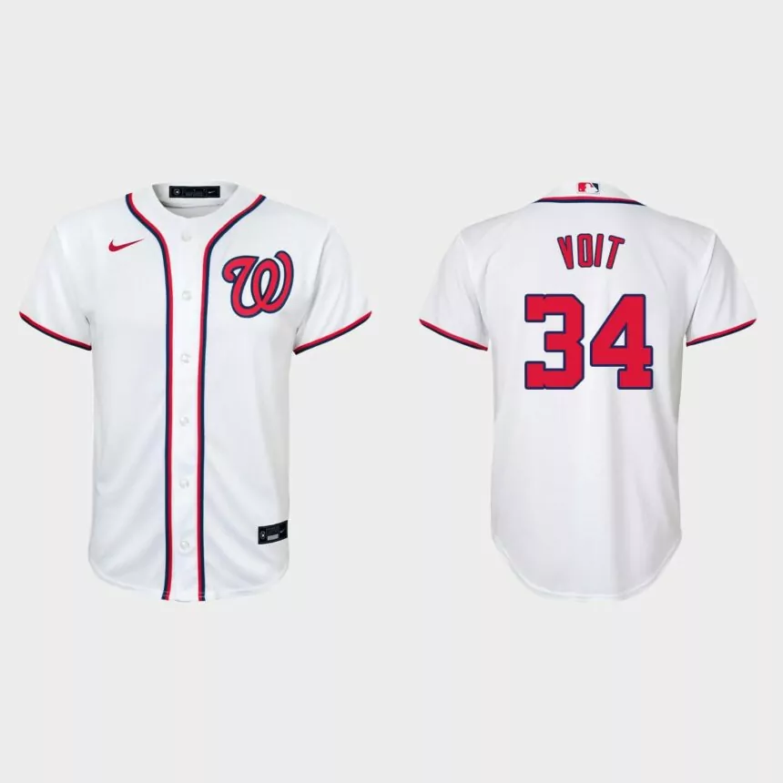Youth Washington Nationals Luke Voit White Replica Home Jersey