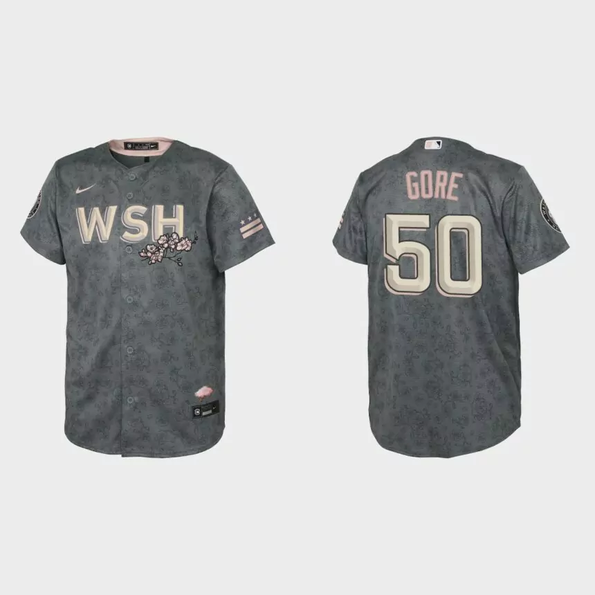 Youth Washington Nationals MacKenzie Gore Gray 2022 City Connect Replica Jersey
