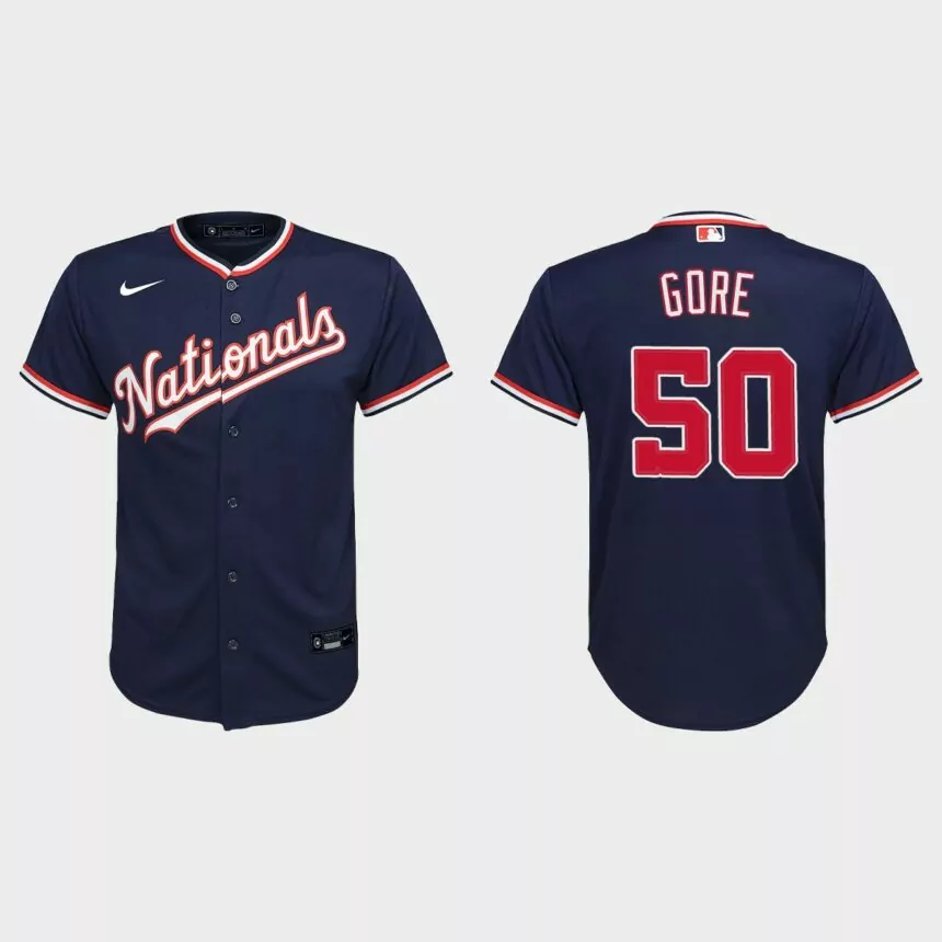 Youth Washington Nationals MacKenzie Gore Navy Replica Alternate Jersey