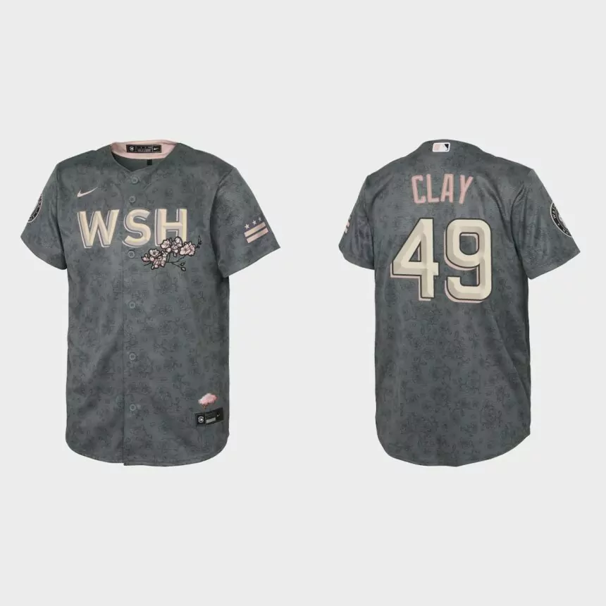 Youth Washington Nationals Sam Clay Gray 2022 City Connect Replica Jersey
