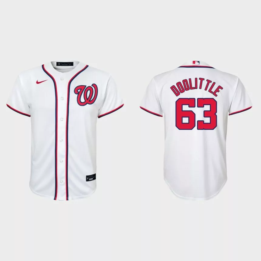 Youth Washington Nationals Sean Doolittle White Replica Home Jersey