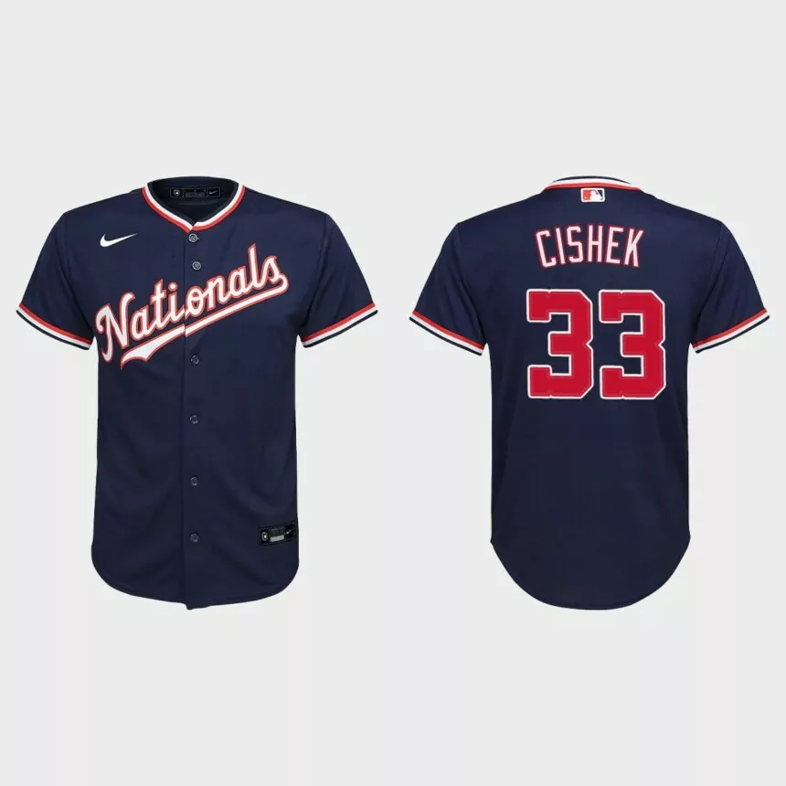 Youth Washington Nationals Steve Cishek Navy Replica Alternate Jersey