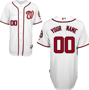 Youth Washington Nationals White Customized Baseball Jersey
