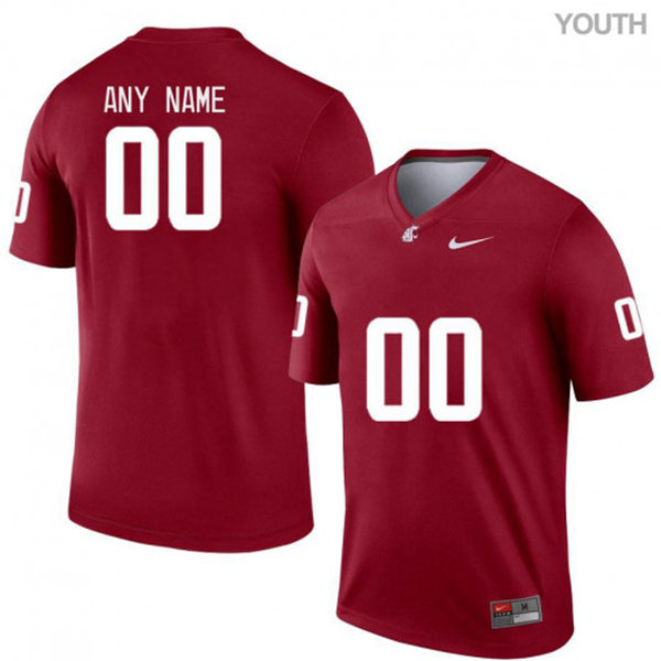 Youth Washington State Cougars Custom Jarrett Guarantano Cammon Cooper Cody O'Connell Drew Bledsoe Jerome Harrison Crimson Nike Football Jersey 