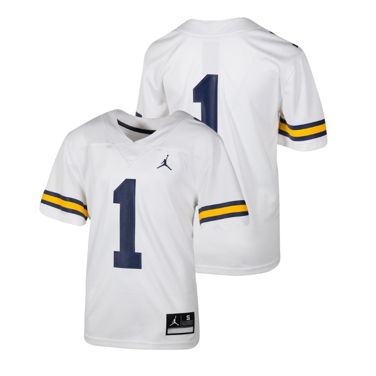 Youth White Jordan Brand College Football Michigan Wolverines Team Replica Jersey