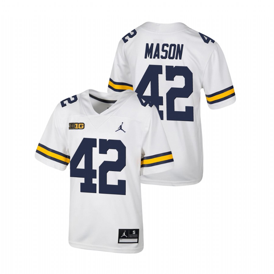 Youth White Michigan Wolverines Ben Mason Untouchable Football Jersey