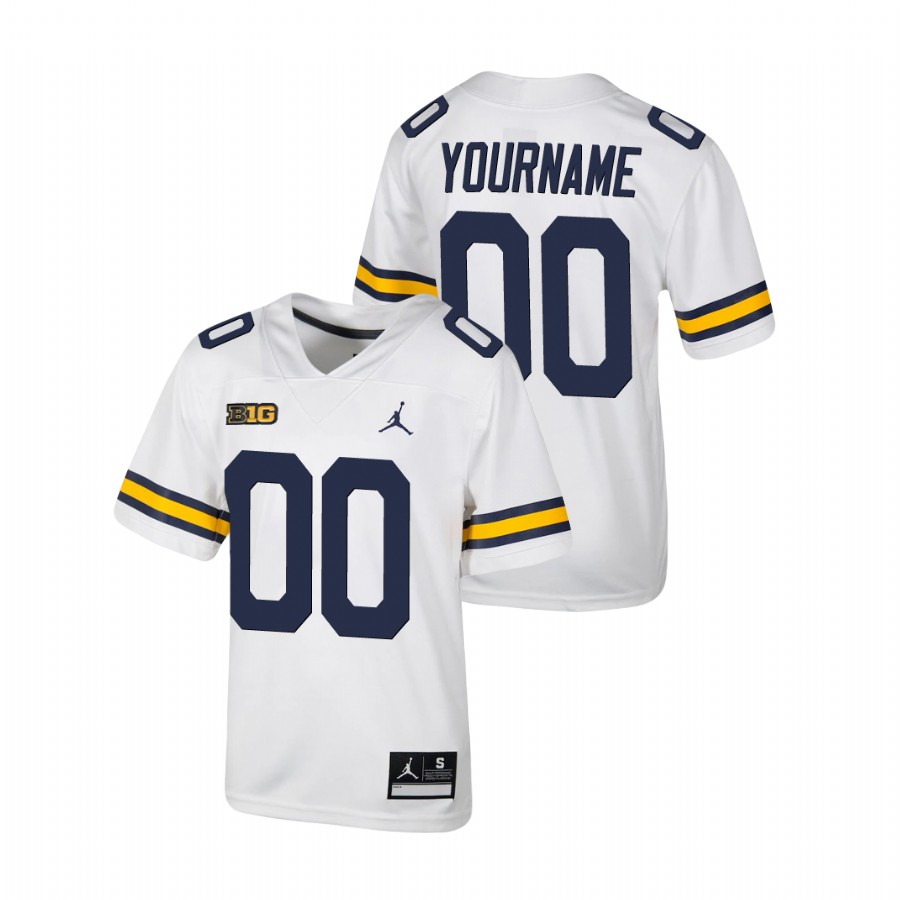 Youth White Michigan Wolverines Custom Untouchable Football Jersey 