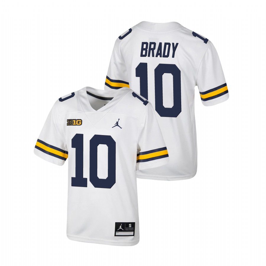 Youth White Michigan Wolverines Tom Brady Untouchable Football Jersey