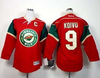 Youth Wild #9 Mikko Koivu Red Home Stitched NHL Jersey
