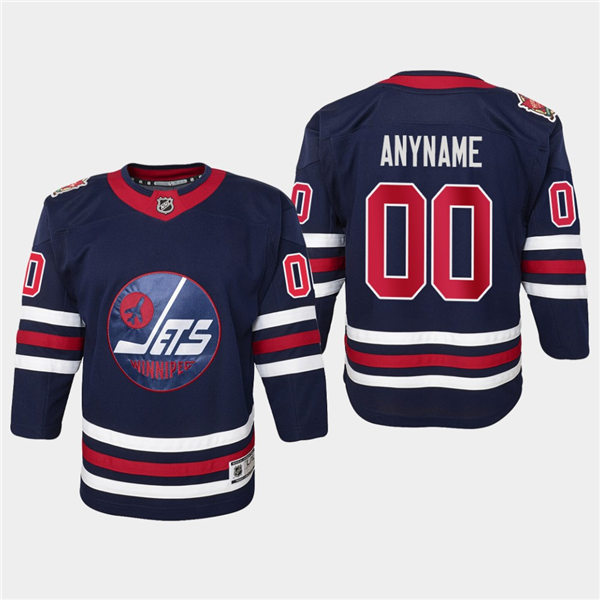 Youth Winnipeg Jets Custom 2019 Heritage Classic Premier adidas Navy Jersey Stitched