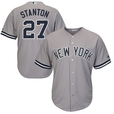 Youth Yankees #27 Giancarlo Stanton Grey Cool Base Stitched Youth MLB Jersey