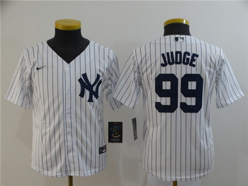 Youth Yankees 99 Aaron Judge White Youth 2020 Nike Cool Base Jersey