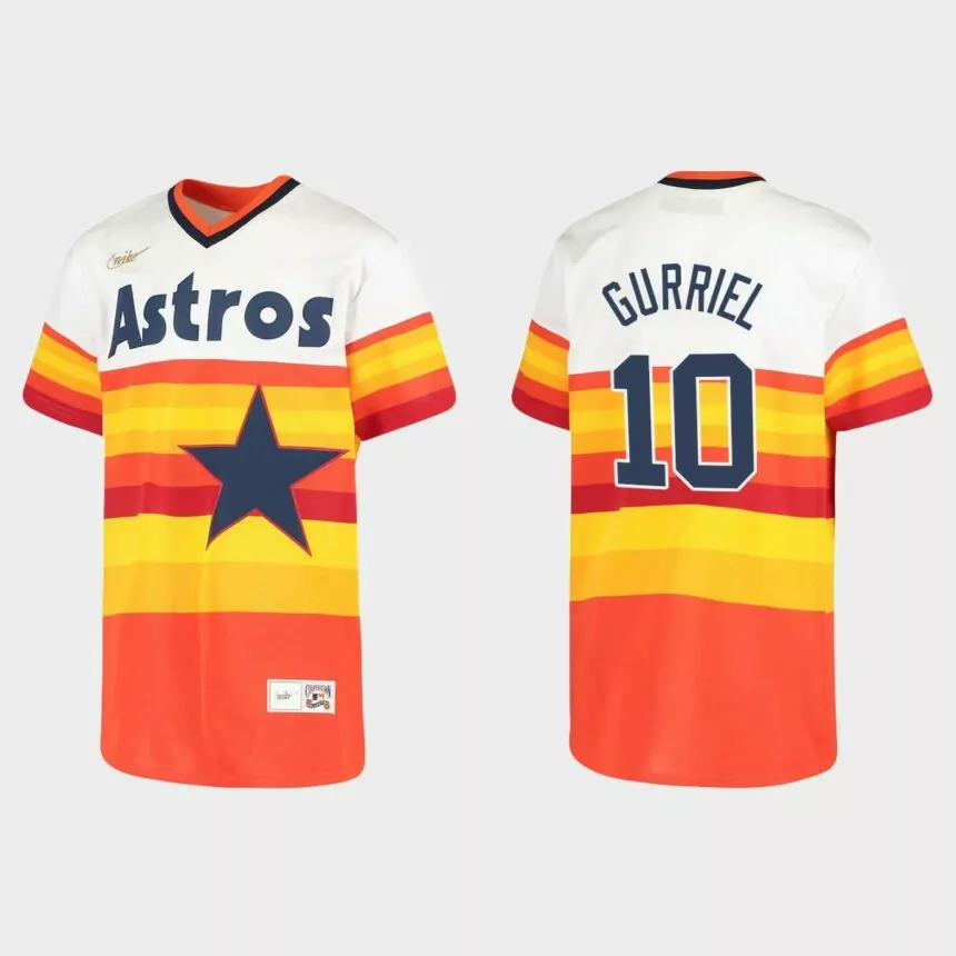 Youth Yuli Gurriel #10 Houston Astros Home Cooperstown Collection Jersey – White