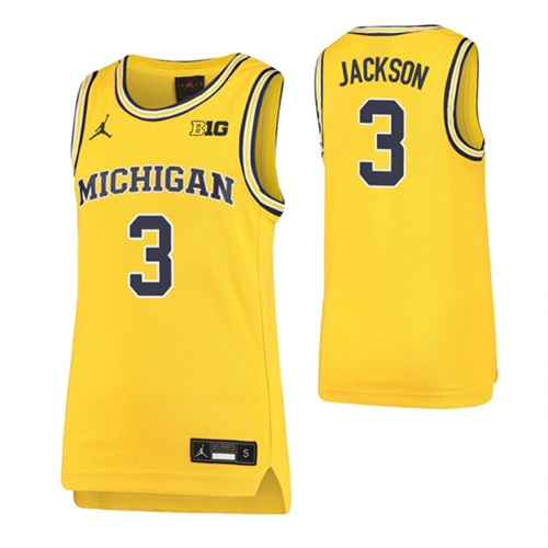 Youth Zeb Jackson Jersey Maize Michigan Wolverines Replica