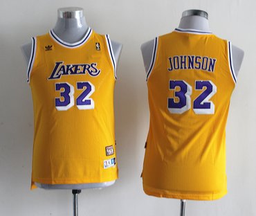 Youth nba Los Angeles Lakers 32 Johnson Yellow(revolution 30 swingman)