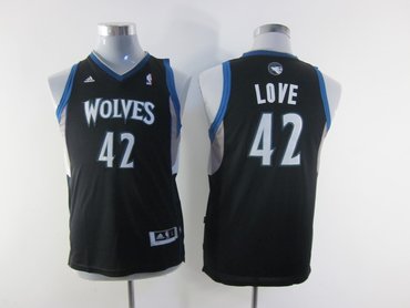 Youth nba Minnesota Timberwolves 42 Kevin Love Black(revolution 30 swingman)