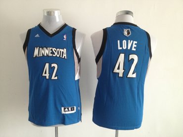 Youth nba Minnesota Timberwolves 42 Kevin Love Blue(revolution 30 swingman)