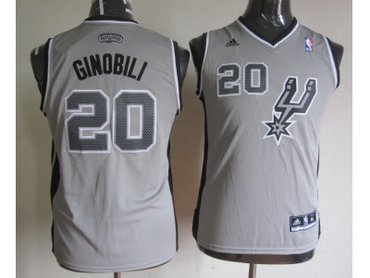Youth nba san antonio spurs #20 ginobili grey(revolution 30 swingman)