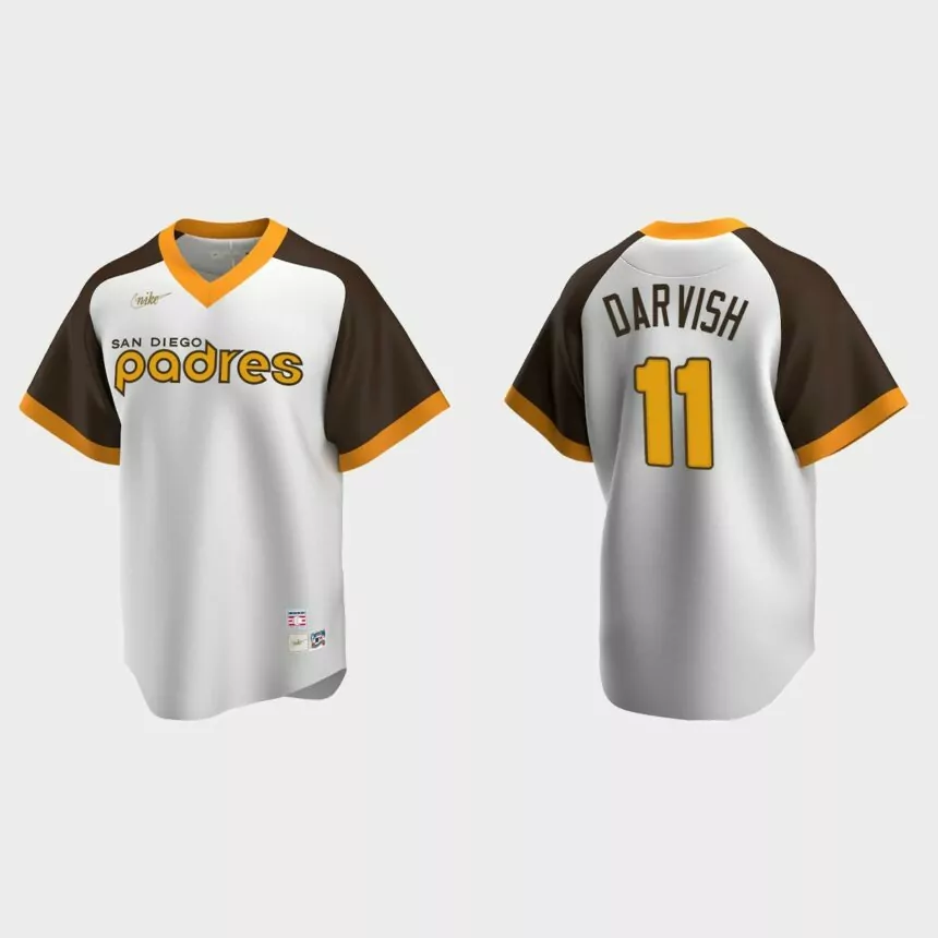 Yu Darvish #11 San Diego Padres Cooperstown Collection Home Jersey – White