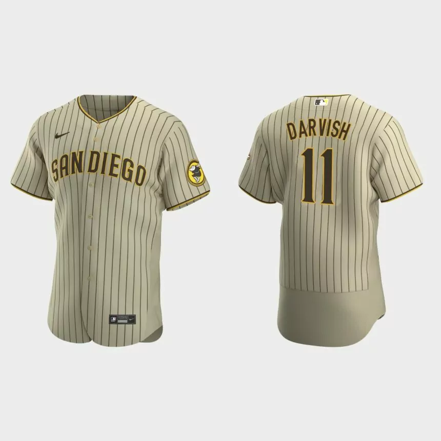 Yu Darvish #11 San Diego Padres Nike Authentic Alternate Jersey – Sand Brown