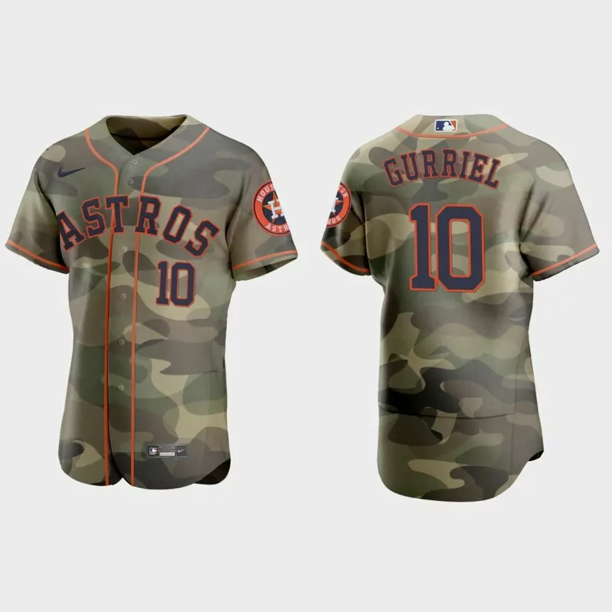 Yuli Gurriel Houston Astros 2021 National Armed Forces Day Authentic Jersey – Camo