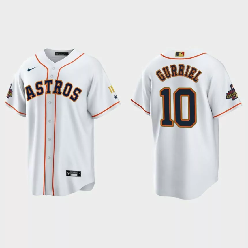Yuli Gurriel Houston Astros 2023 Gold Program Jersey – White