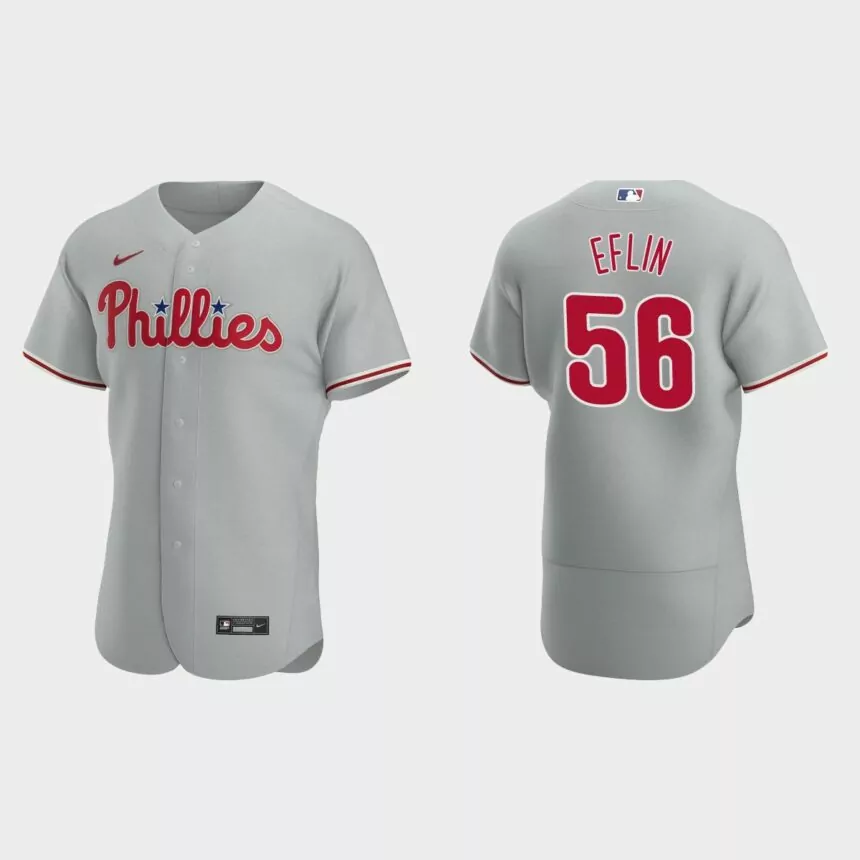 Zach Eflin Philadelphia Phillies Authentic Road Jersey – Gray