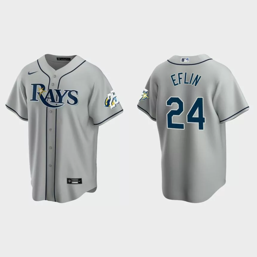 Zach Eflin Tampa Bay Rays 25th Anniversary Replica Jersey – Gray