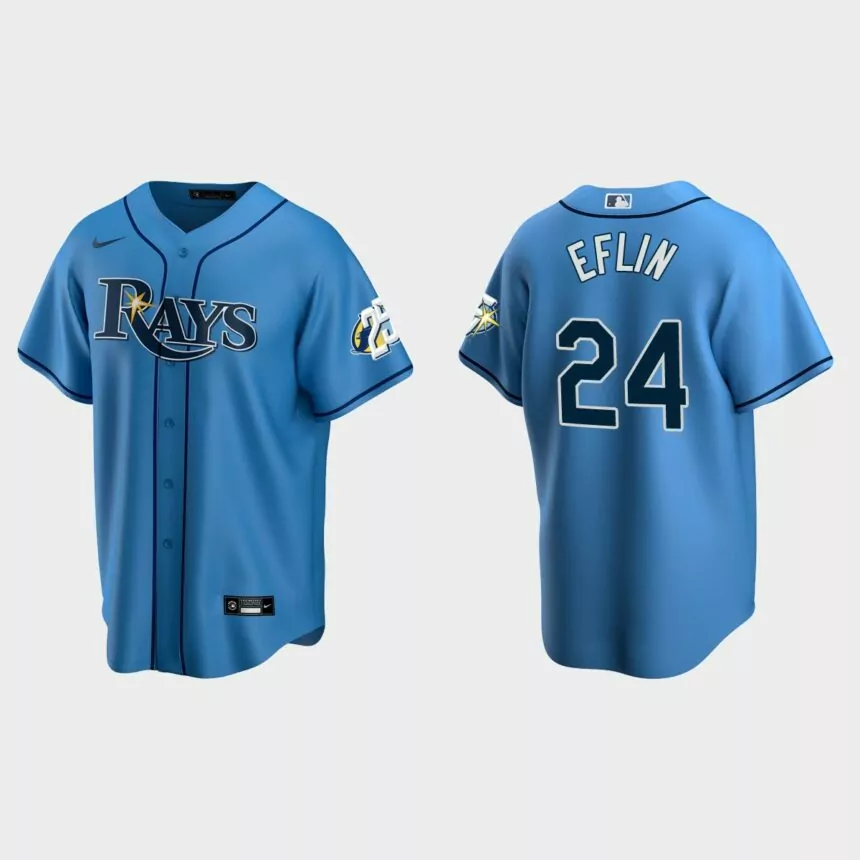 Zach Eflin Tampa Bay Rays 25th Anniversary Replica Jersey – Light Blue