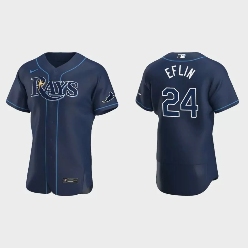 Zach Eflin Tampa Bay Rays Authentic Alternate Jersey – Navy