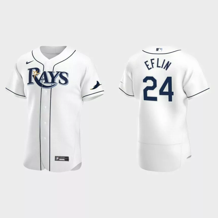 Zach Eflin Tampa Bay Rays Authentic Home Jersey – White