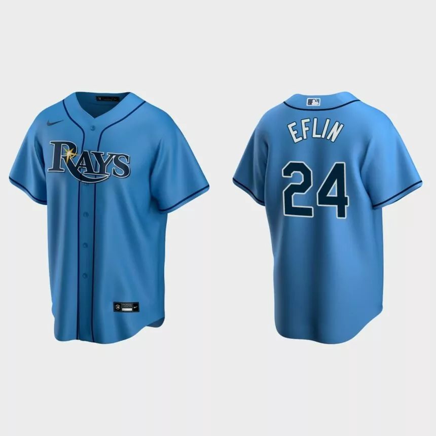 Zach Eflin Tampa Bay Rays Replica Alternate Jersey – Light Blue