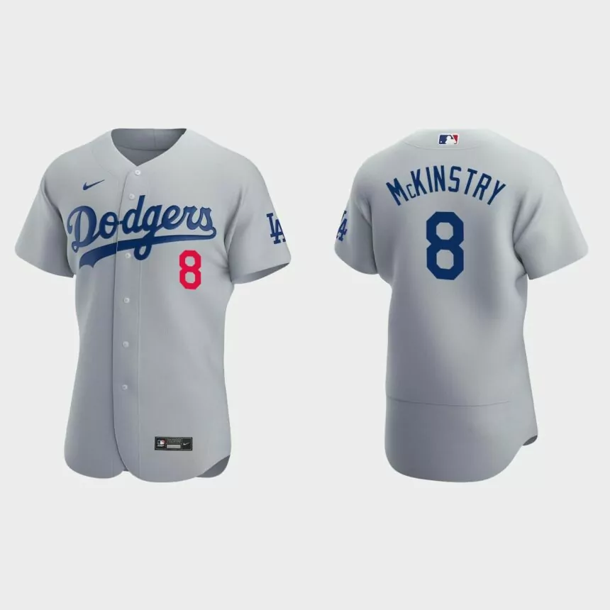 Zach McKinstry #8 Los Angeles Dodgers Alternate Authentic Jersey – Gray