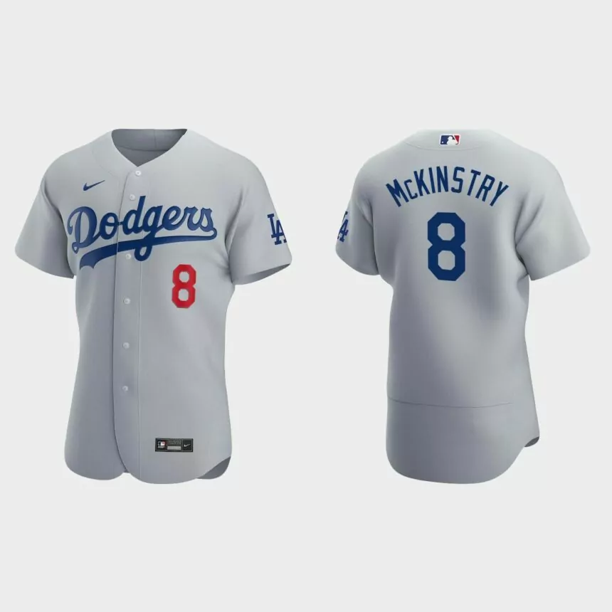 Zach McKinstry #8 Los Angeles Dodgers Authentic Alternate Jersey – Gray